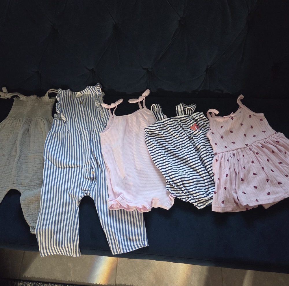 Kids Jumpsuits & Rompers Set - Blue, Pink, White